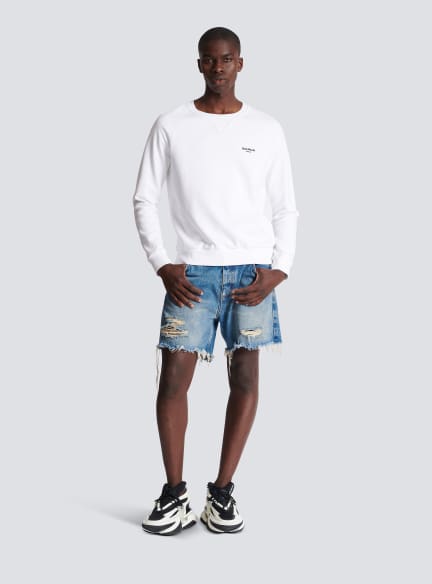 Balmain Paris flocked sweatshirt