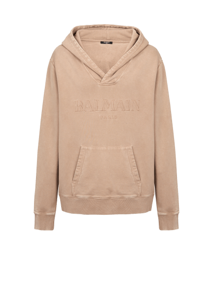 Hoodie with vintage Balmain embroidery