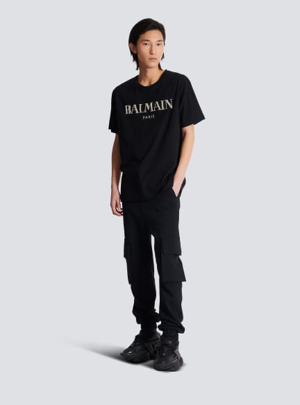 Silver Balmain Vintage Cargo Sweatpants