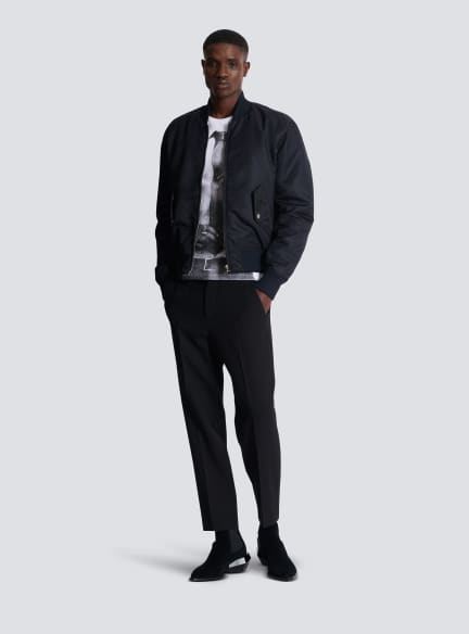 Double wool crepe trousers