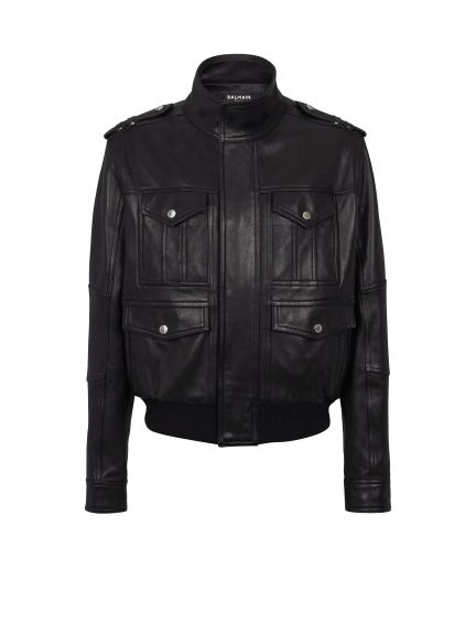 Lambskin leather jacket with 4 pockets