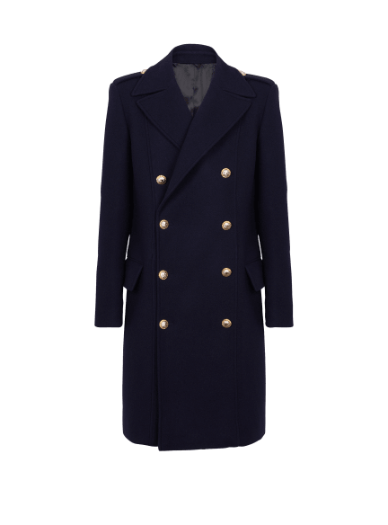 Coat in felted double-faced wool