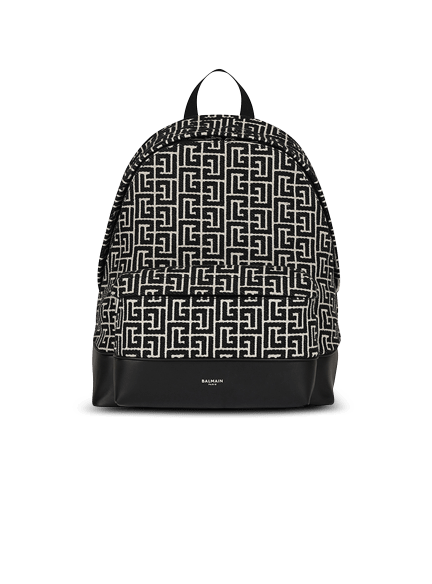Backpack with jacquard monogram