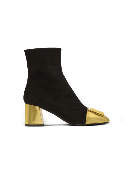 Bottines Edna en suède et cuir miroir