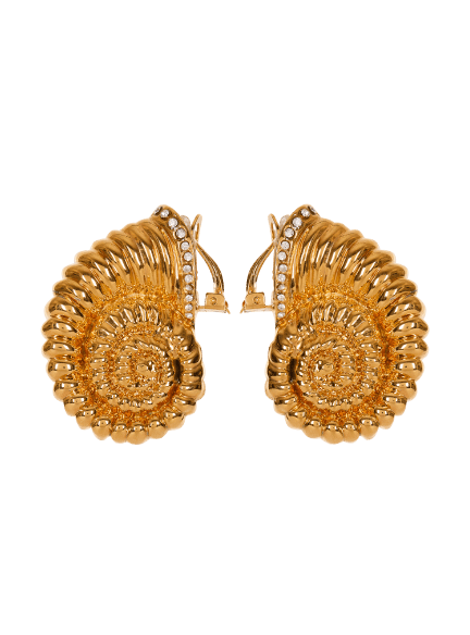 Ohrringe Escargot aus Messing und Strass