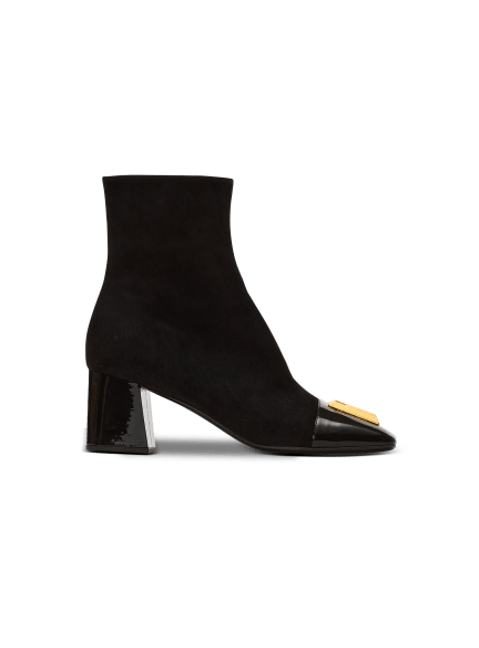 Stiefeletten Edna aus Wildleder mit Zehenpartie aus Lack