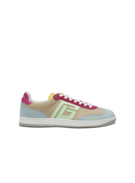 Balmain Swan sneakers in calfskin and suede