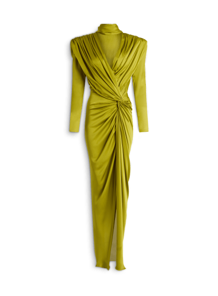 Robe longue en mousseline de soie