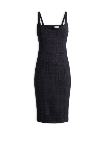 Tweed dress with spaghetti straps