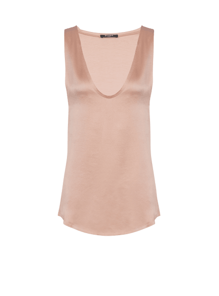 Thin-strap silk crepe top