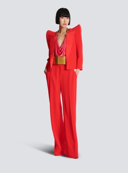 Draped silk halterneck top