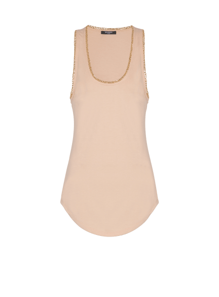Relaxed jersey tank top with chains