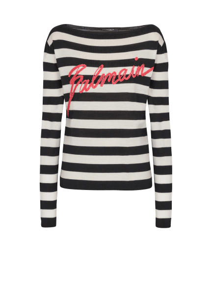 Boatneck embroidered marinière sweater