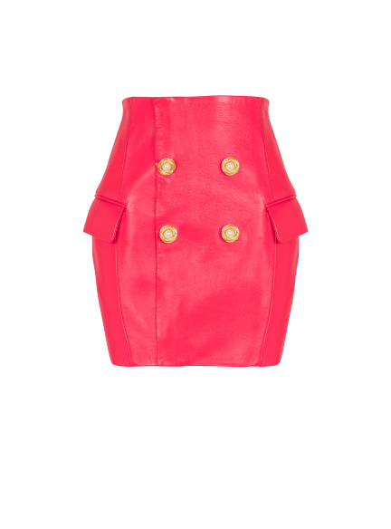 Short lambskin skirt