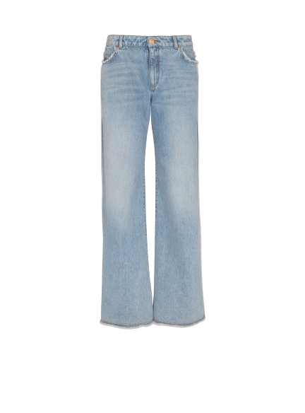 Straight-leg denim jeans