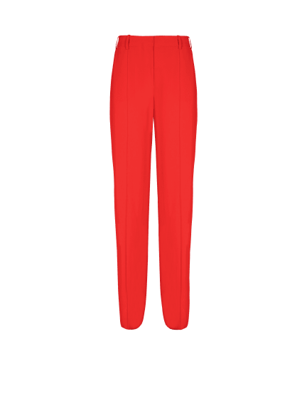 Crepe straight-leg tailored trousers
