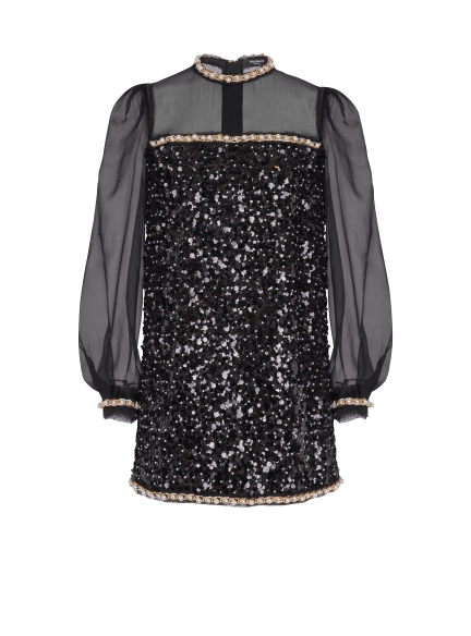 Chiffon and beaded sequin dress