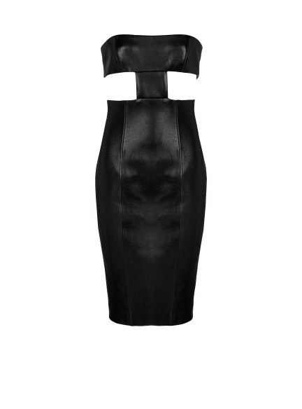 Strapless lambskin dress