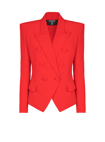 Taillierte Jacke mit sechs Knöpfen aus Crêpe
