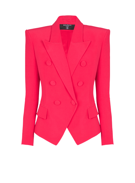 Fitted crepe 6-button jacket