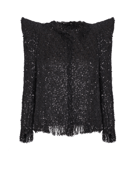 Tweedjacke mit Pailletten