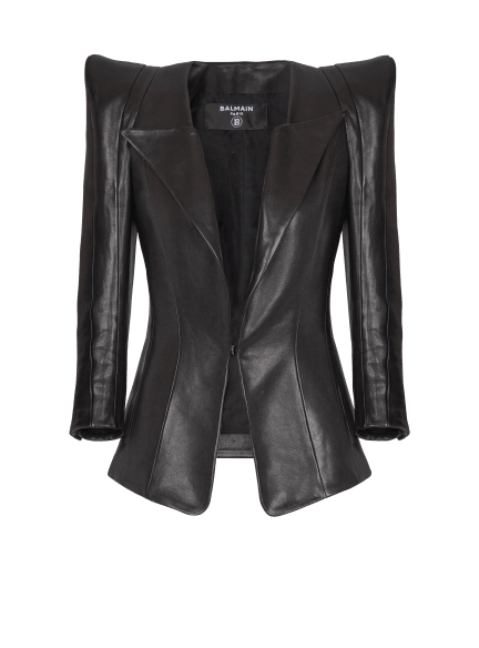 Fitted lambskin jacket