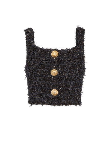 Tweed knit crop top