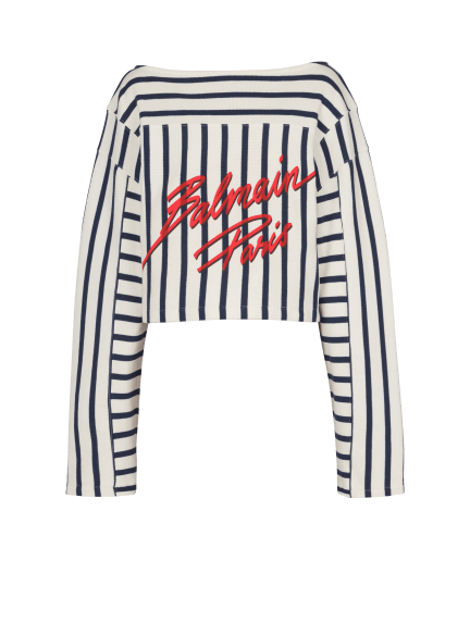 Striped Balmain Baseball long-sleeved top