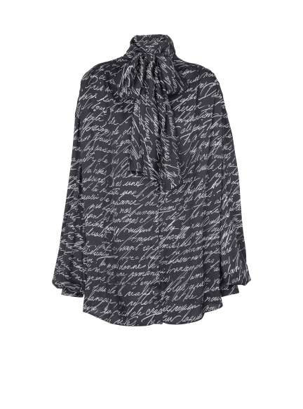 “ラブレター”プリント ラバリエールカラーシャツ