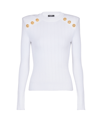Knit jumper with button details