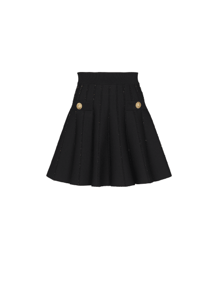 Flared knit skirt with sparkly stripes