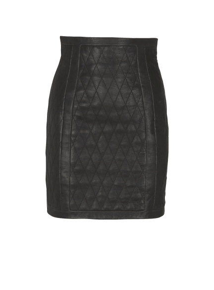 Quilted lambskin skirt with diamond motif