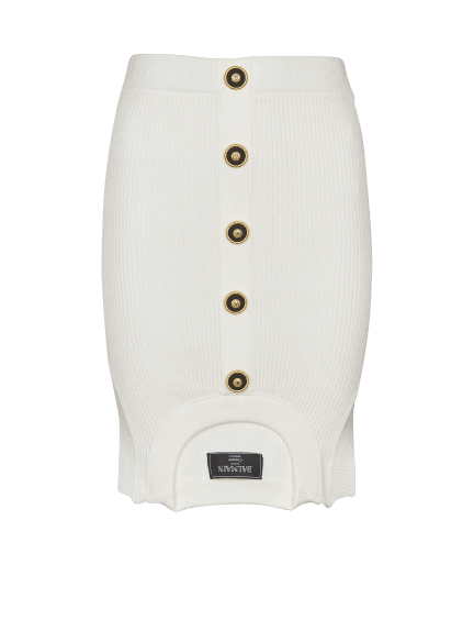 トロンプルイユ リブニット ショートスカート