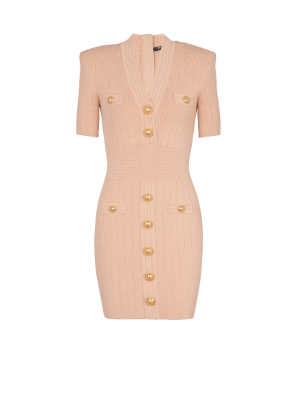Knitted dress with buttons