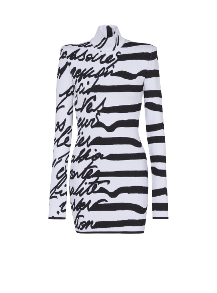 Striped "Love Letter" jacquard knit dress
