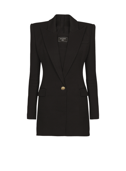 Tailored two pockets double-collar mini dress