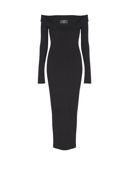Long plain knit dress