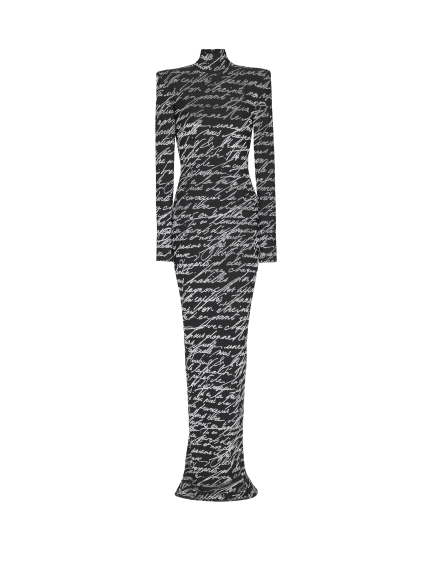 Long "Love Letter" jacquard knit dress