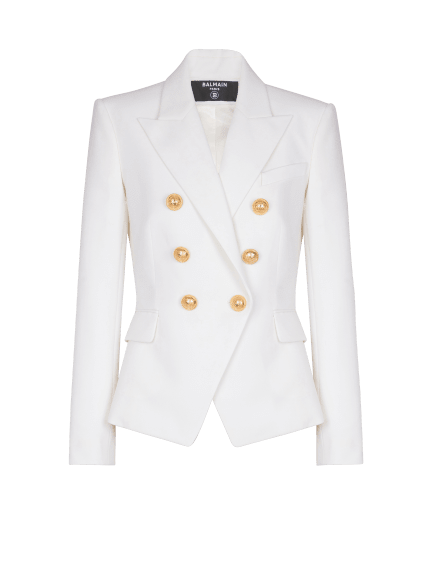 Jacke aus Grain-de-Poudre mit sechs Knöpfen