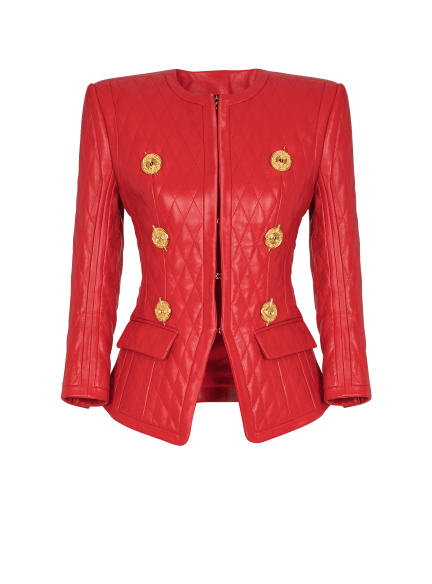 Quilted lambskin edge-to-edge jacket