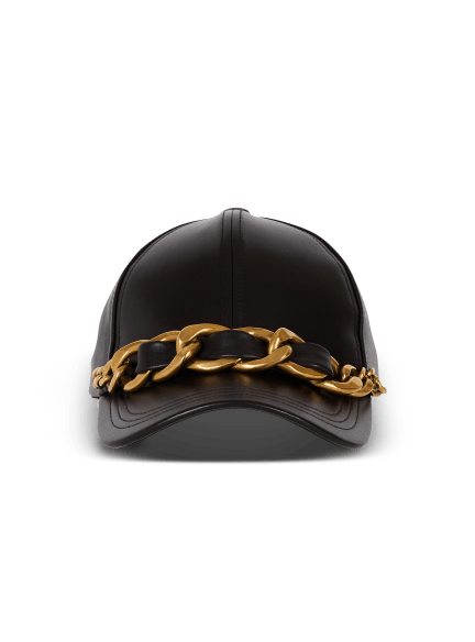 Lambskin cap with chain