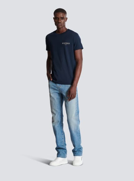 T-Shirt mit Balmain Vintage-Gel-Logo