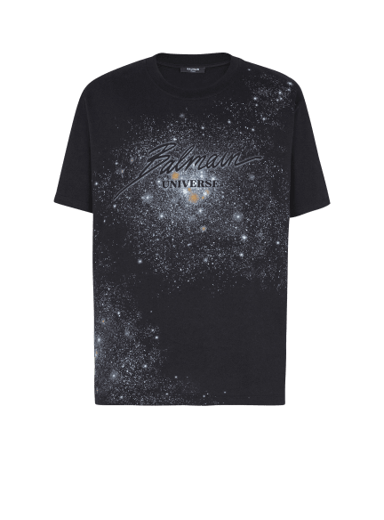 T-Shirt mit Balmain Universe-Logo und Sternen