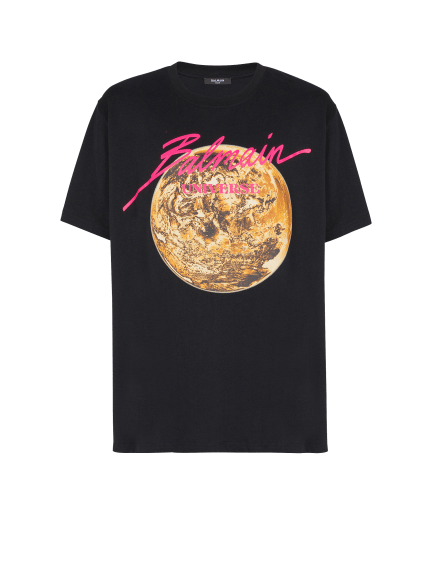 T-Shirt mit Balmain Universe-Logo und Planet-Print
