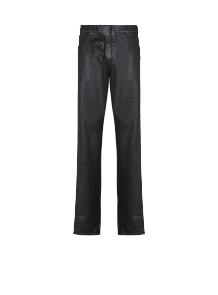 Regular-fit coated denim jeans 