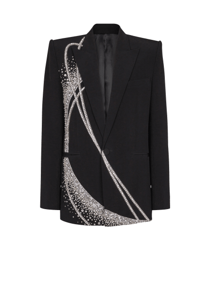 1-button jacket with Galaxy embroidery 