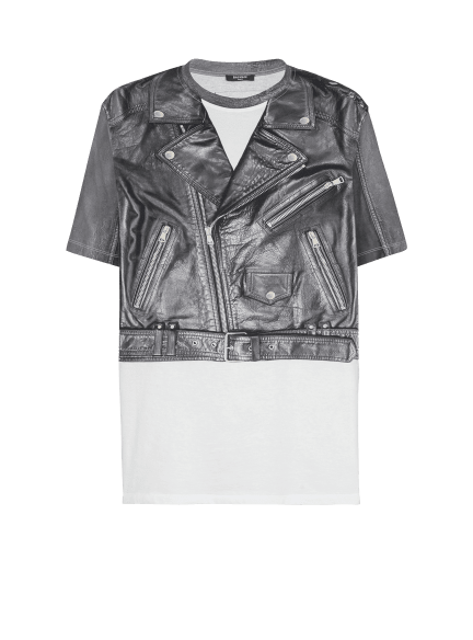 T-shirt with biker jacket print
