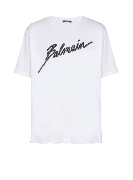 T-Shirt mit Balmain Lettre-Stickerei  