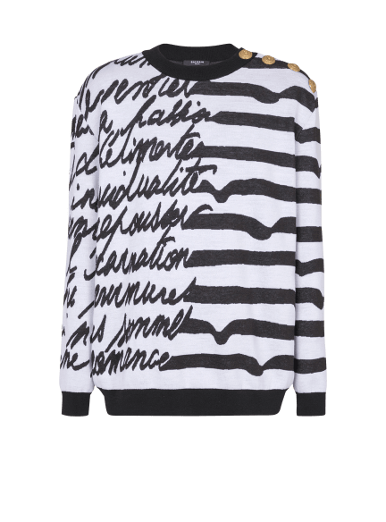 Striped "Love Letter" knit jumper