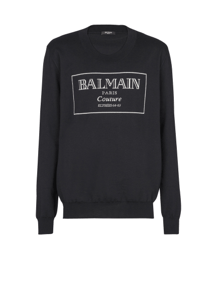 Knit jumper with Balmain Couture label